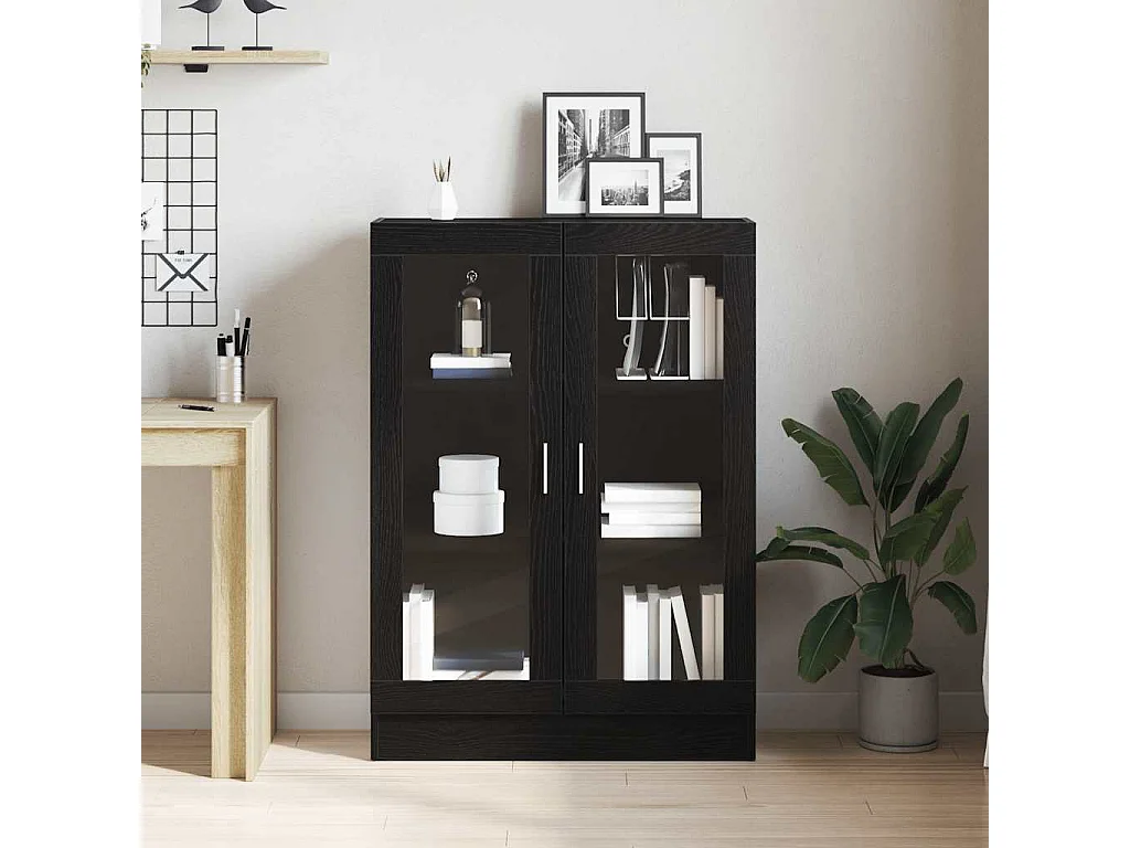 Bibliothèque chêne noir 82,5x30,5x115 cm bois d'ingénierie