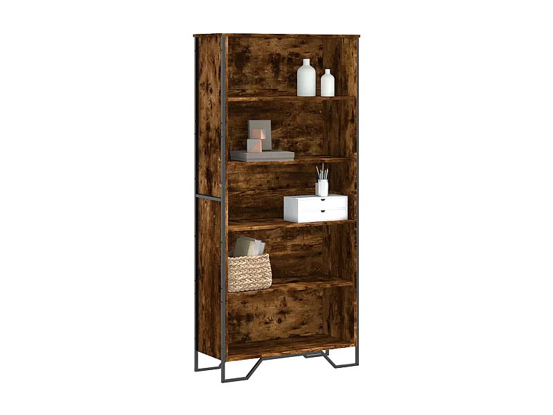 Gerookte eikenhouten boekenkast 80x31x169 cm bewerkt hout