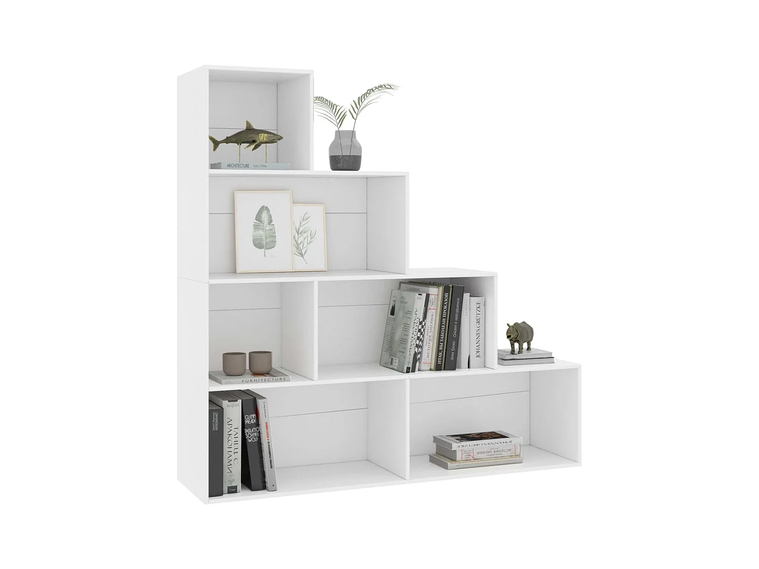 Libreria/Pareti divisorie bianche 155x24x160 cm in legno ingegnerizzato