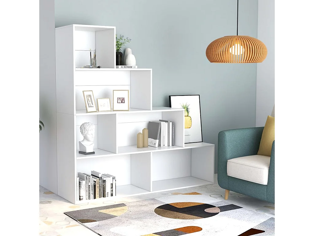 Libreria/Pareti divisorie bianche 155x24x160 cm in legno ingegnerizzato