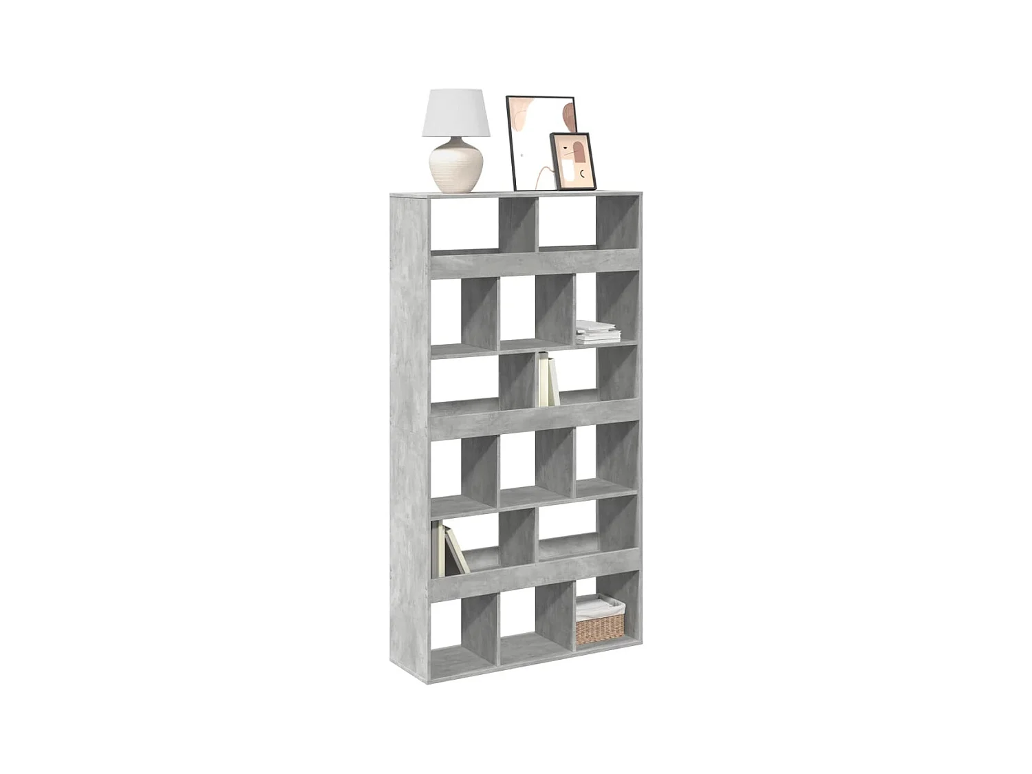Bibliothèque gris béton 100x33x187,5 cm bois d'ingénierie
