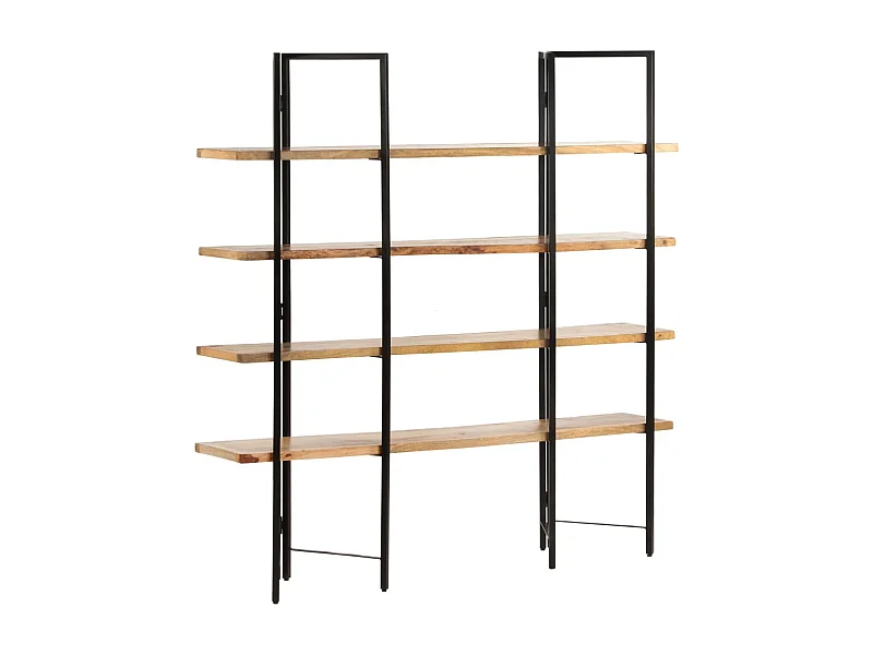 Bibliothèque à 4 niveaux 160x35x160 cm Bois de manguier massif