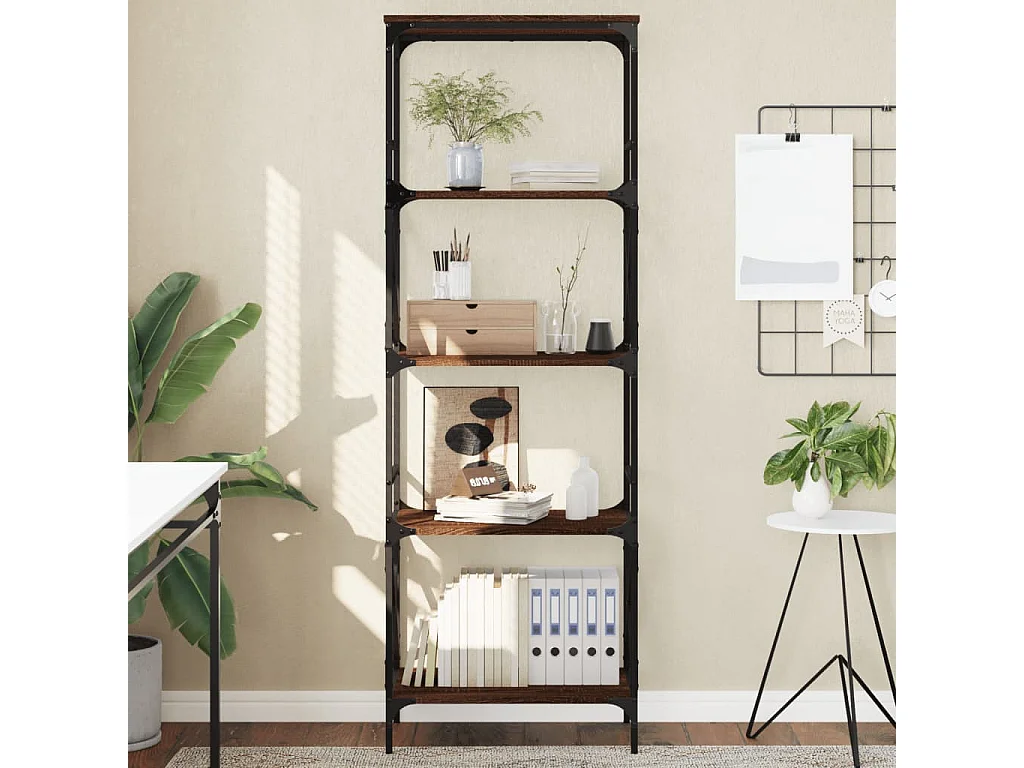 Libreria a 5 ripiani, rovere marrone, 59x35x171 cm