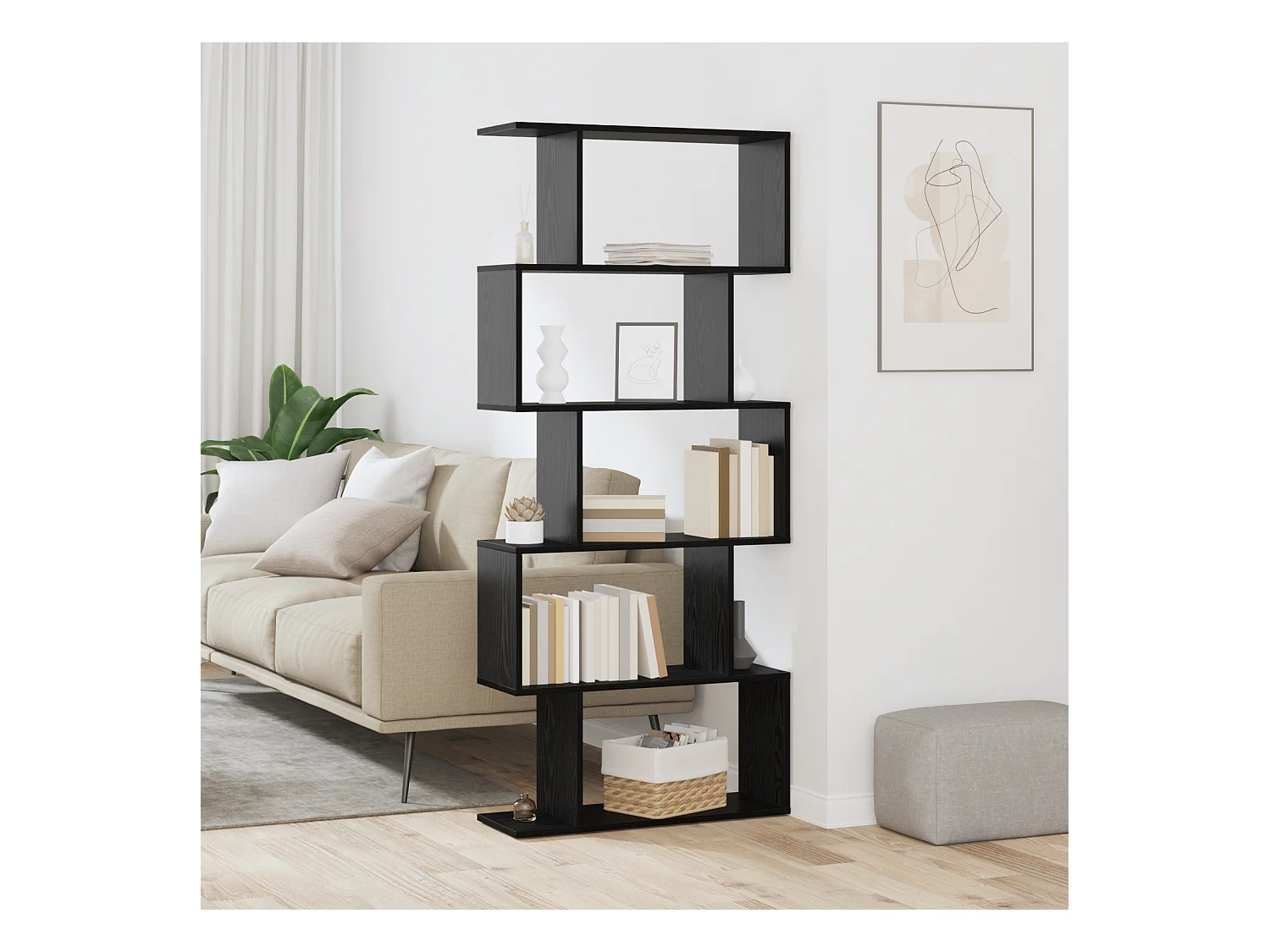 Libreria marrone 70 x 24 x 161 cm in legno ingegnerizzato