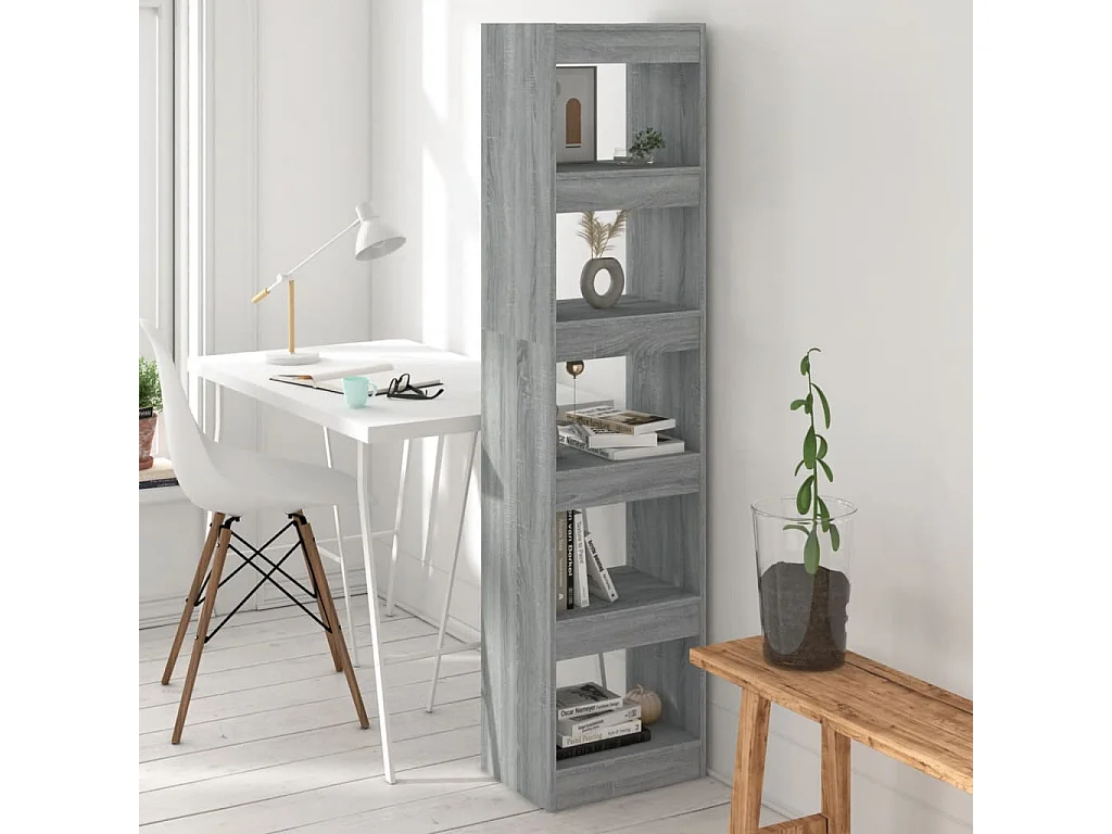 Librería/Separador de ambientes Sonoma gris 40x30x166 cm