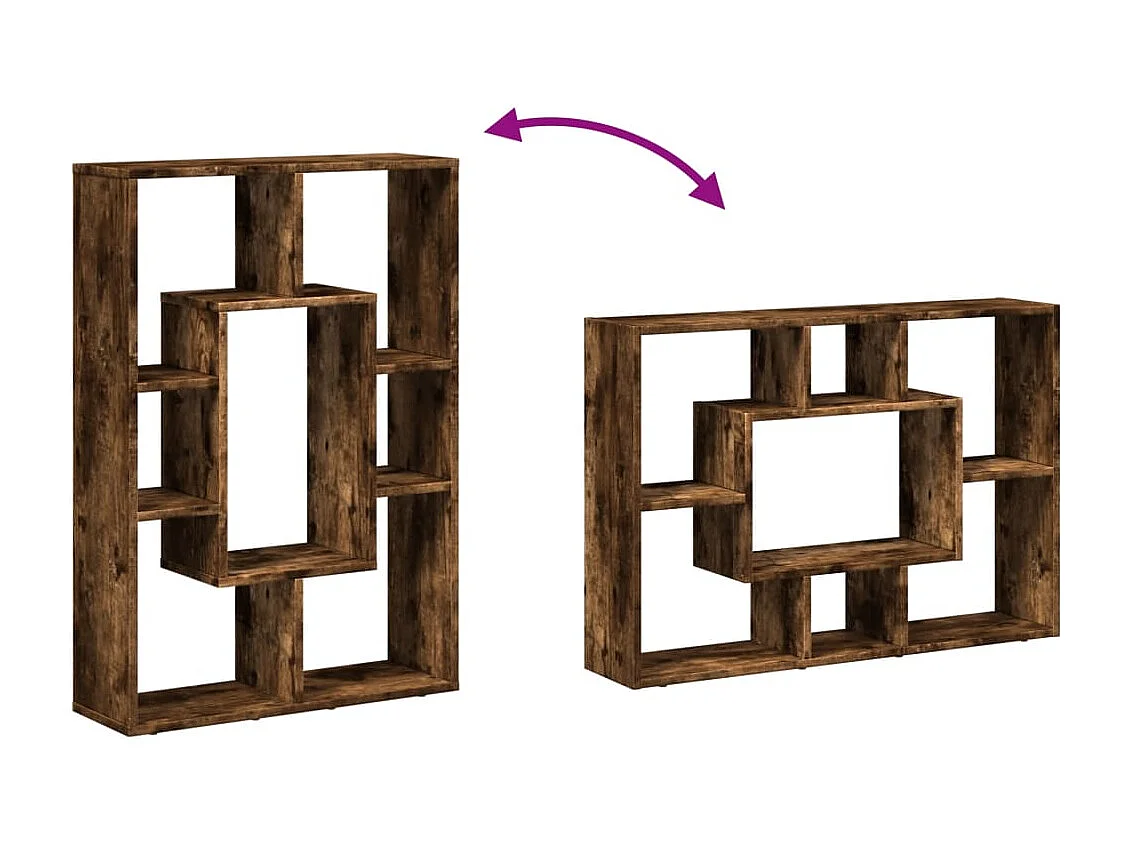 Bibliothèque chêne fumé 63x20x90 cm bois d'ingénierie