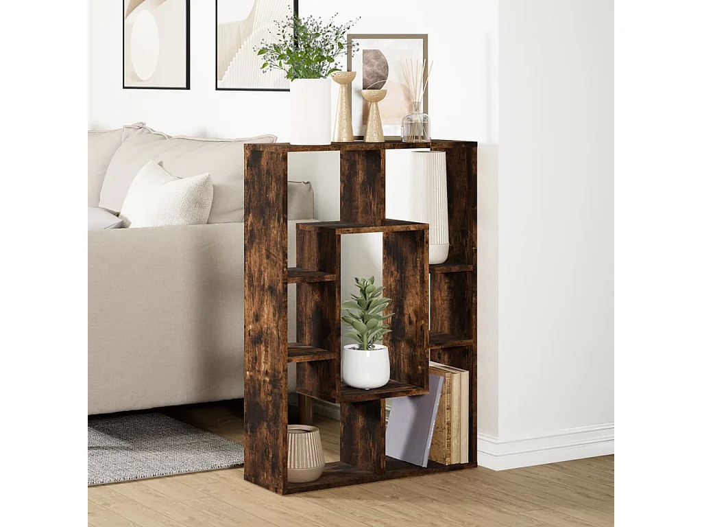 Libreria in rovere affumicato 63x20x90 cm in legno ingegnerizzato