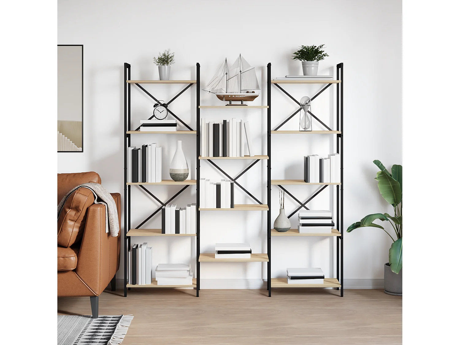 Étagère Chêne sonoma 156 x 25 x 167.5 cm Bois d'ingénierie