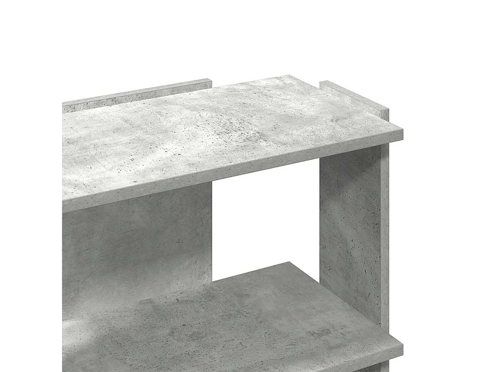 Bibliothèque à 3 niveaux gris béton 60x30x60 cm bois ingénierie