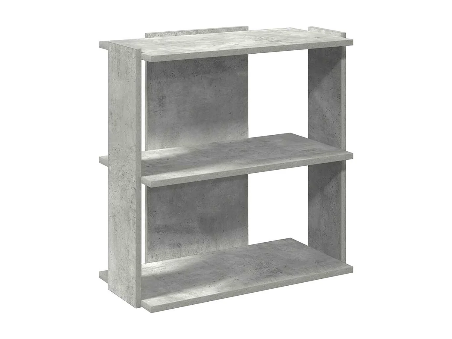 Bibliothèque à 3 niveaux gris béton 60x30x60 cm bois ingénierie