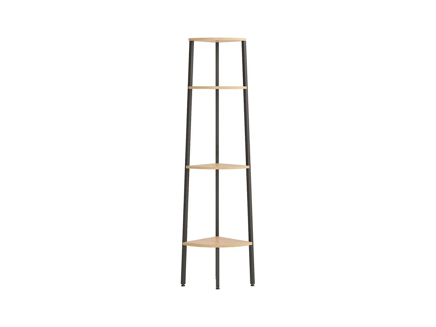 Étagère d'angle 4 niveaux Marron clair et noir 45,5x31,5x150 cm