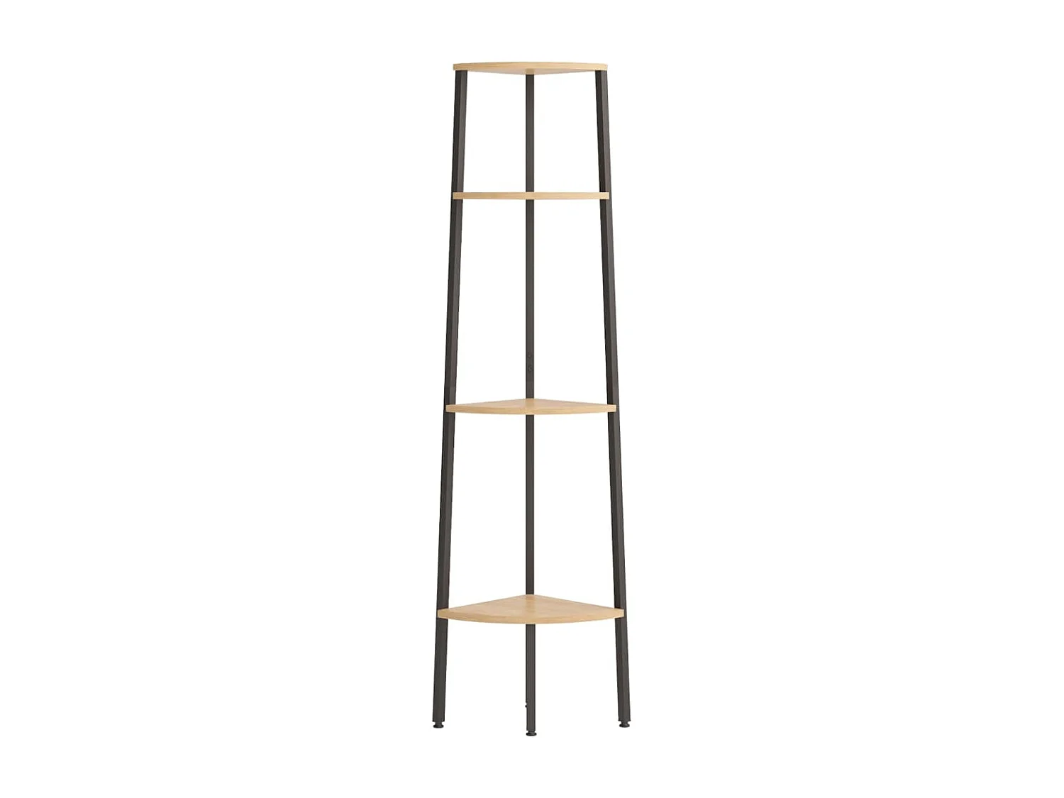 Scaffale angolare a 4 ripiani Marrone chiaro e nero 45,5x31,5x150 cm