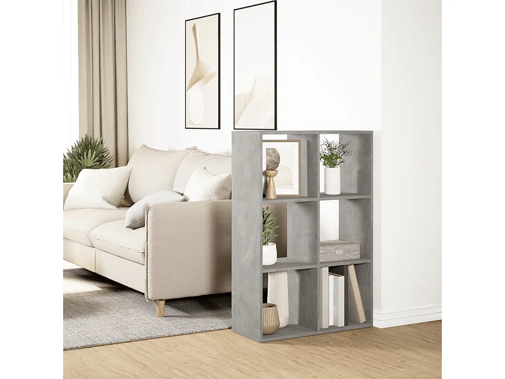 Mensola divisoria grigio cemento 69,5x29x103,5 cm