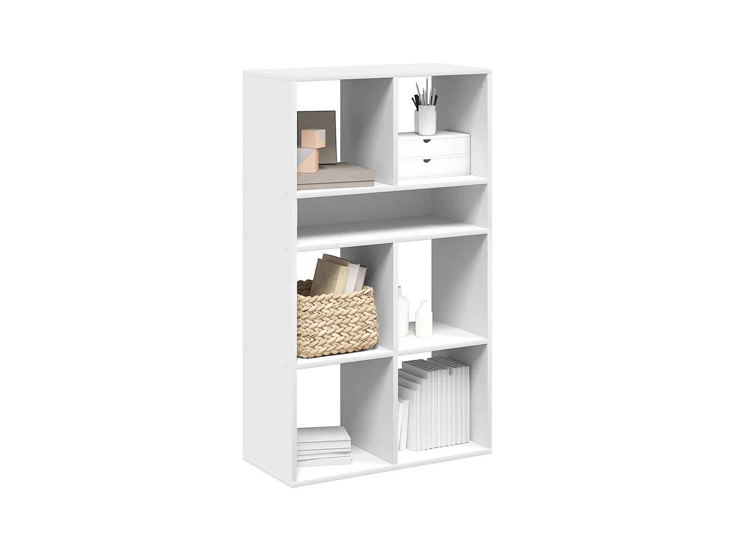 Bibliothèque blanc 66x31x112 cm bois d'ingénierie