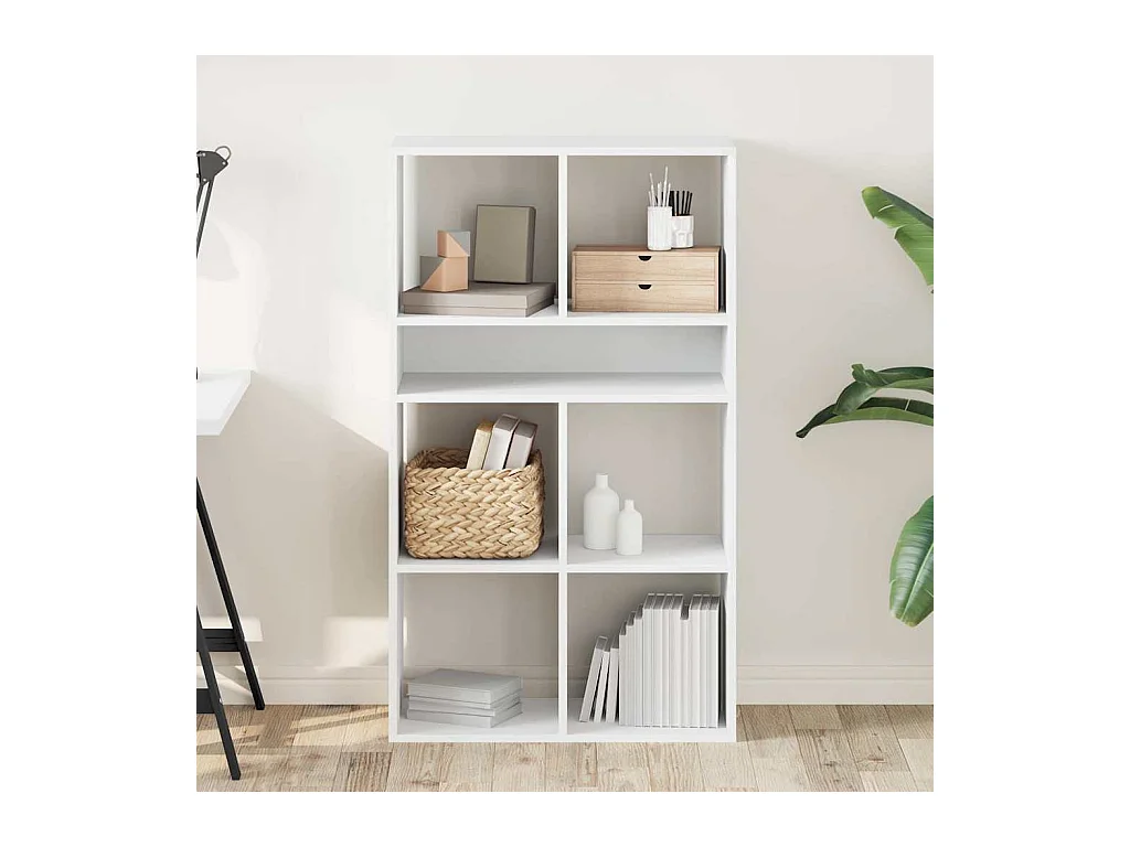 Bibliothèque blanc 66x31x112 cm bois d'ingénierie