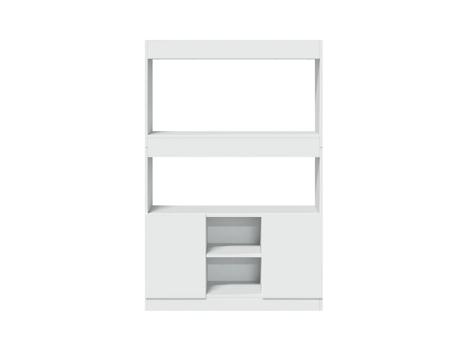 Credenza alta bianca 92x33x140 cm in legno ingegnerizzato