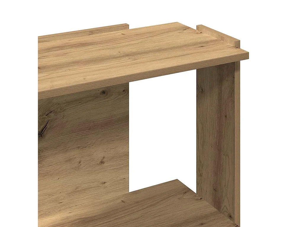 Bibliothèque à 3 niveaux chêne artisanal 60x30x80 cm