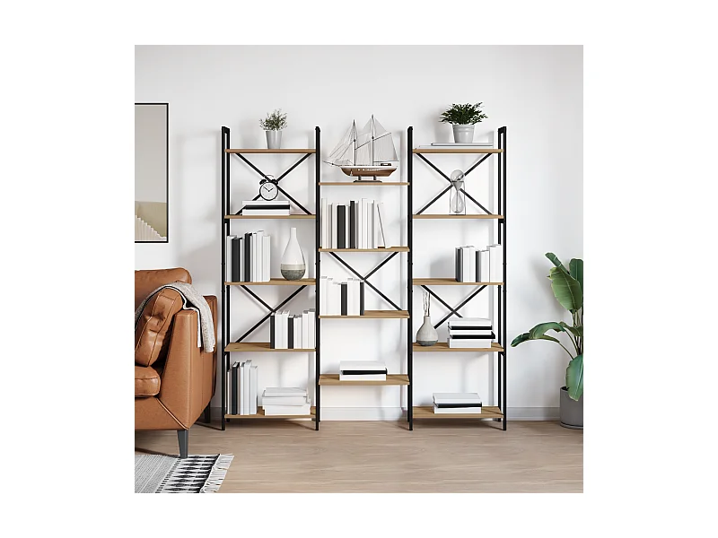 Estantería de roble artesanal 156 x 25 x 167,5 cm Madera de ingeniería