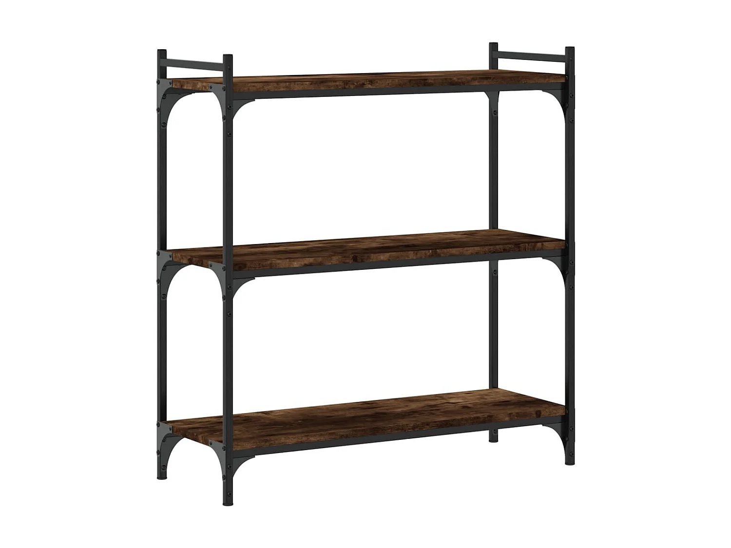 Bibliothèque 3 niveaux chêne fumé 80x30x86 cm bois d'ingénierie