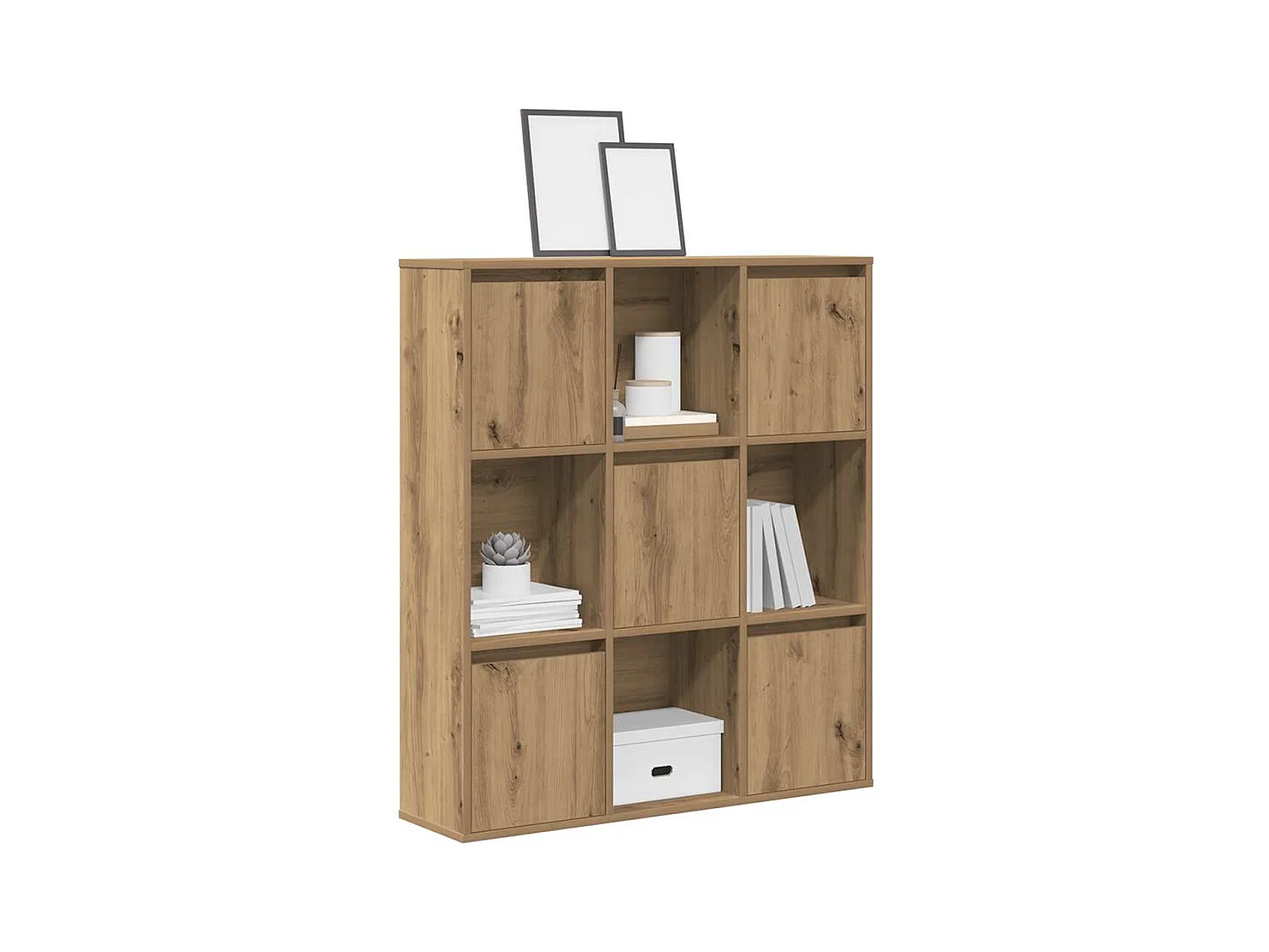 Bibliothèque chêne artisanal 89x24x101,5 cm bois d'ingénierie