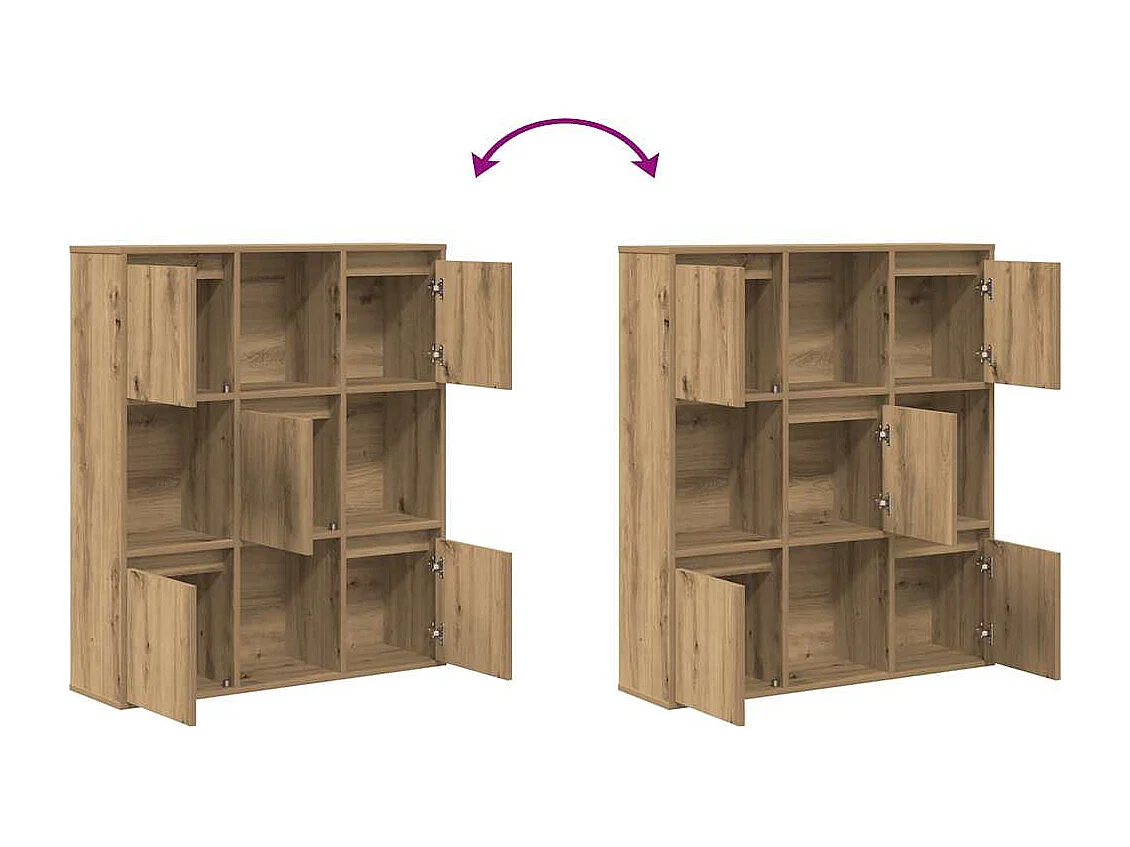 Bibliothèque chêne artisanal 89x24x101,5 cm bois d'ingénierie