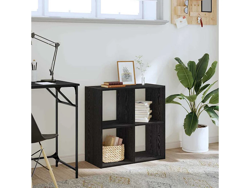 Libreria in rovere nero 68,5x32x68,5 cm in legno ingegnerizzato