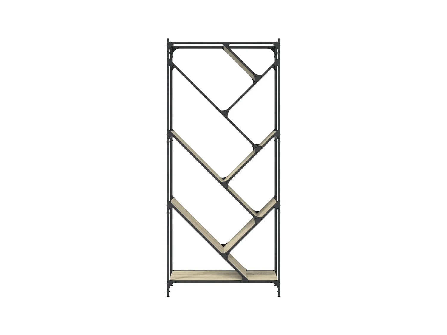 Libreria in rovere Sonoma 79x30x180 cm in legno ingegnerizzato e metallo