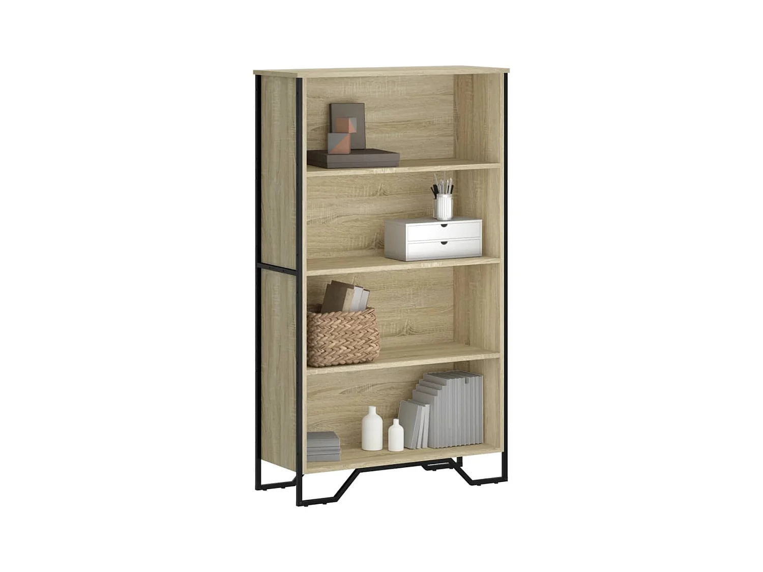 Bücherregal aus Sonoma-Eiche, 80 x 31 x 137,5 cm, Holzwerkstoff