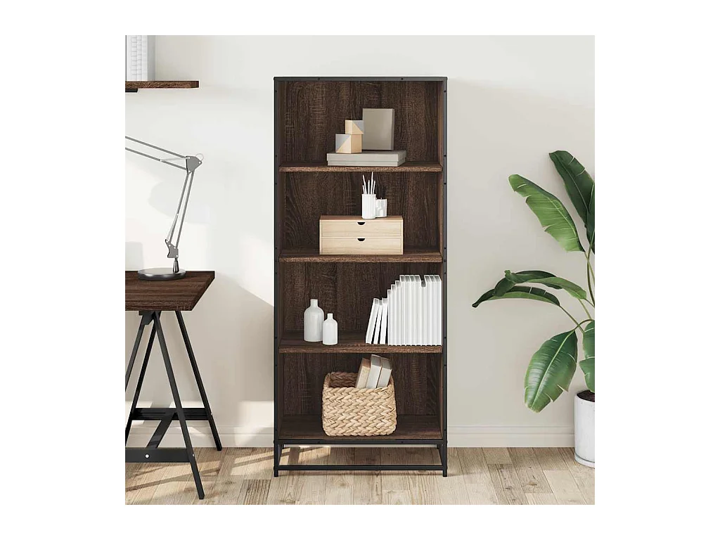 Bibliothèque chêne marron 60x35x139 cm bois d'ingénierie