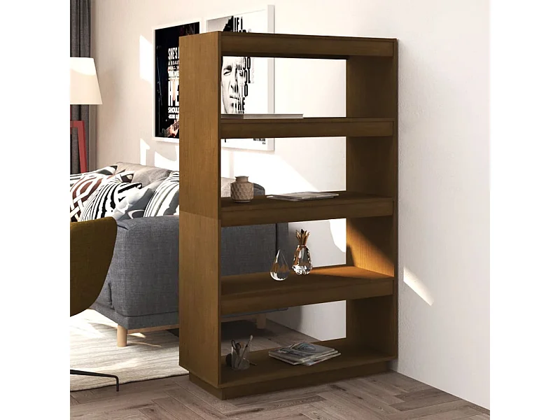 Bibliothèque/Séparateur de pièce Marron miel 80x35x135 cm Pin