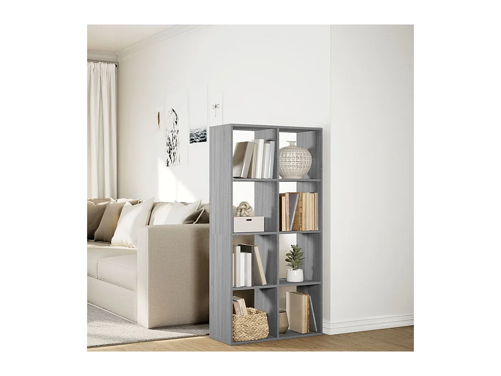 Estante separador de ambientes Sonoma gris 69,5 x 29 x 137,5 cm