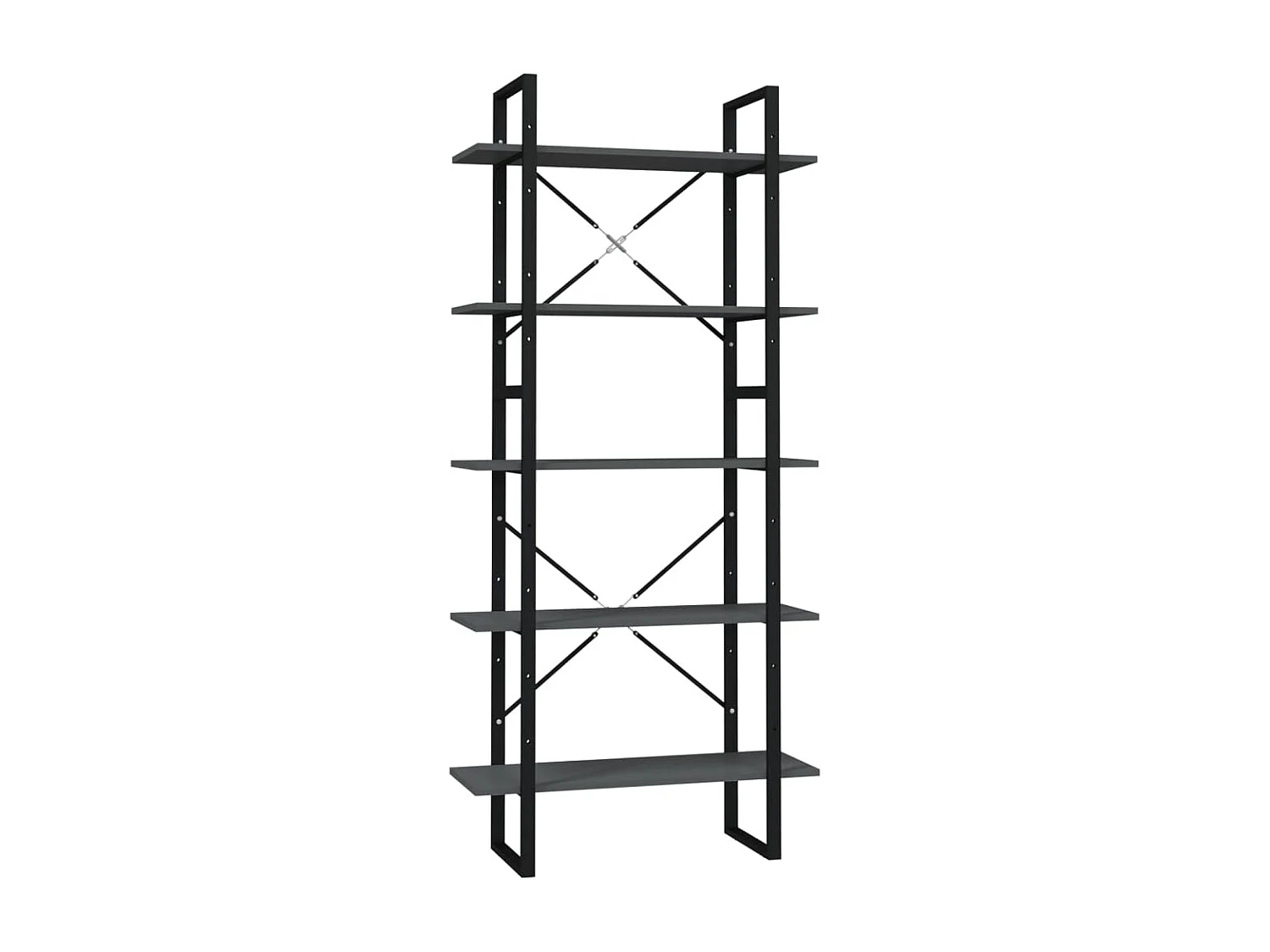 Bibliothèque à 5 niveaux Gris 80x30x175 cm Bois d'ingénierie