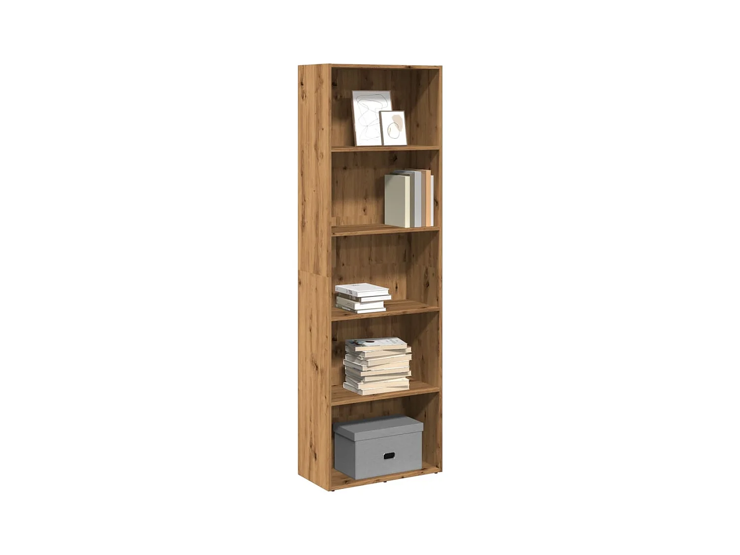 Handgemaakte eikenhouten boekenkast 60x30x189 cm bewerkt hout