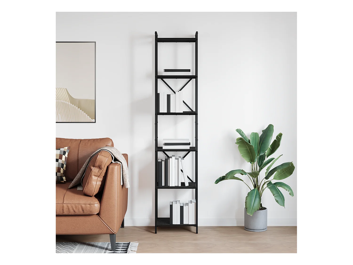 Librería de roble negro 40 x 30 x 188 cm Madera de ingeniería