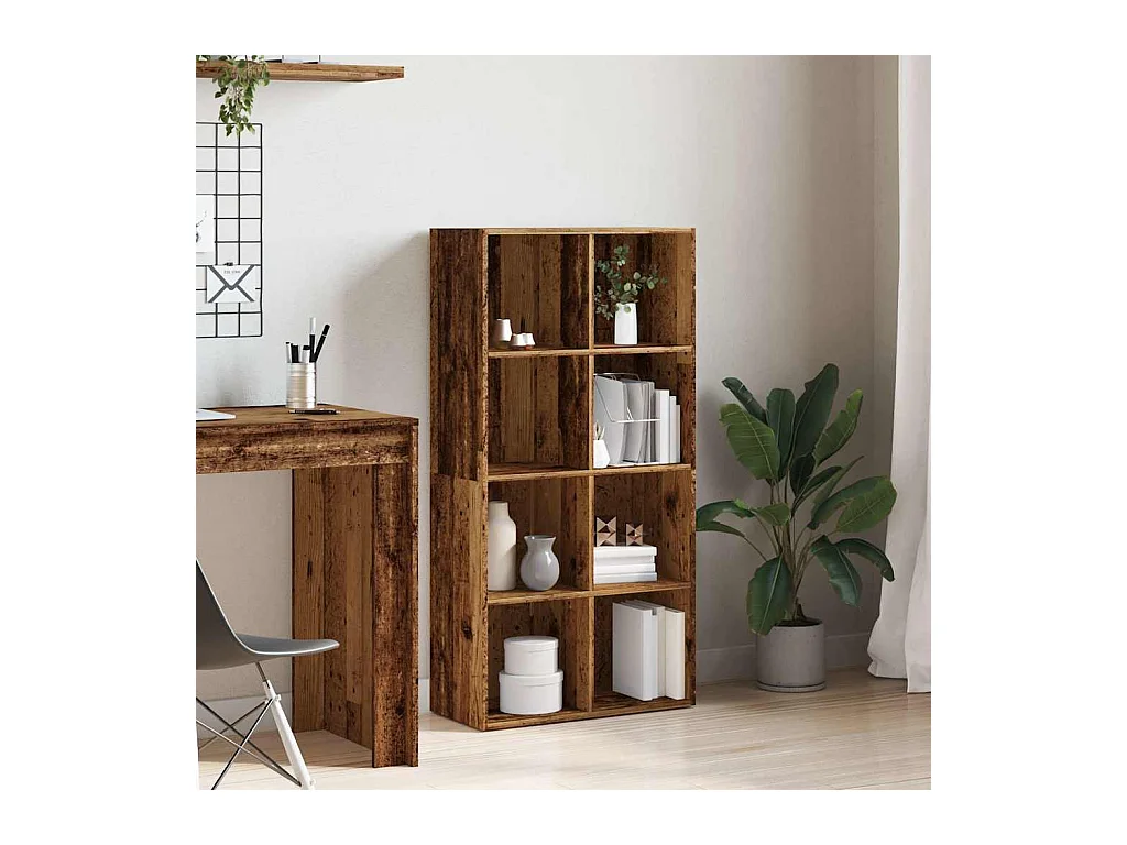 Bibliothèque vieux bois 66x30x130 cm bois d'ingénierie