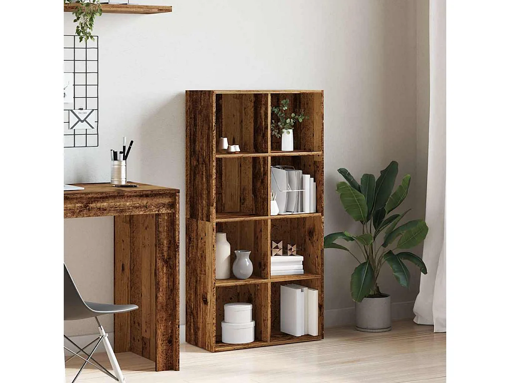 Bibliothèque vieux bois 66x30x130 cm bois d'ingénierie
