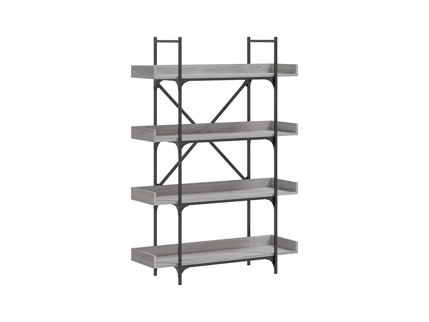 Librería Sonoma gris de 4 niveles, 100 x 33 x 145,5 cm