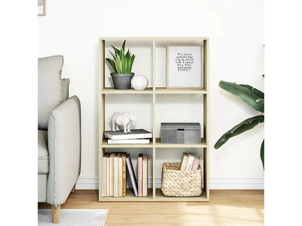 Raumteilerregal aus Sonoma-Eiche 69,5x29x103,5 cm