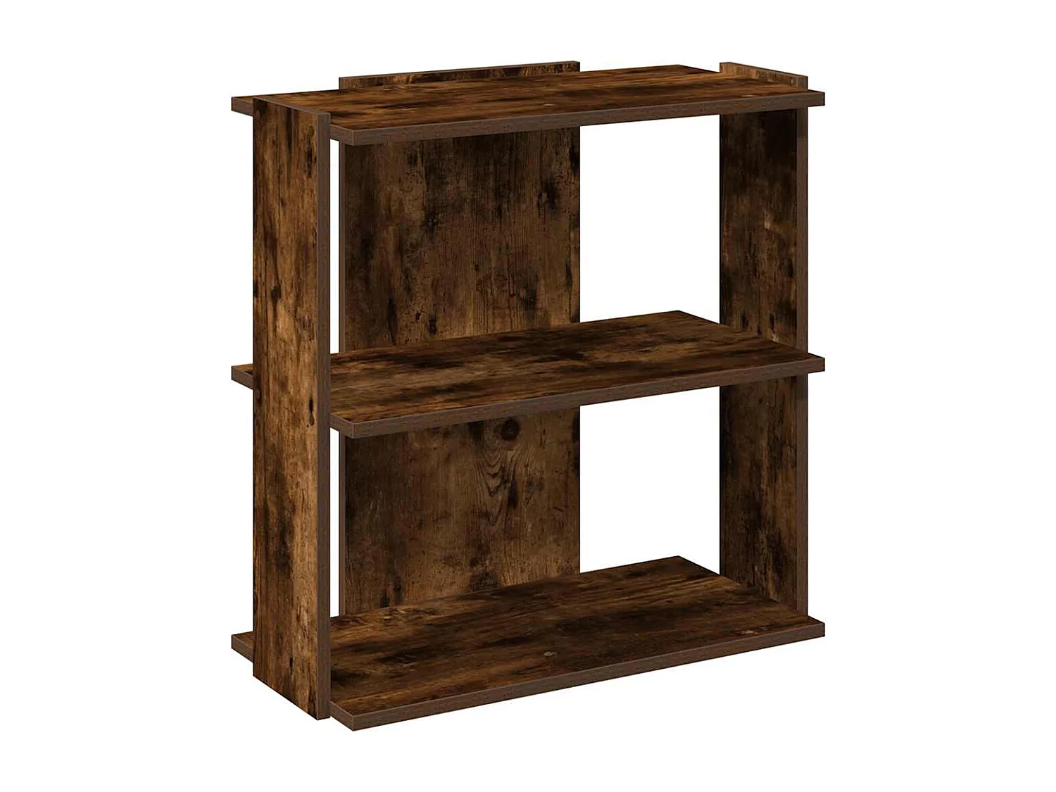 Bibliothèque 3 niveaux chêne fumé 60x30x60 cm bois d'ingénierie