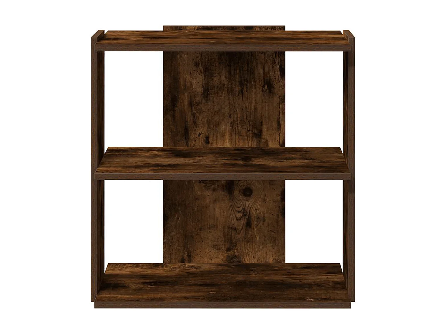 Bibliothèque 3 niveaux chêne fumé 60x30x60 cm bois d'ingénierie