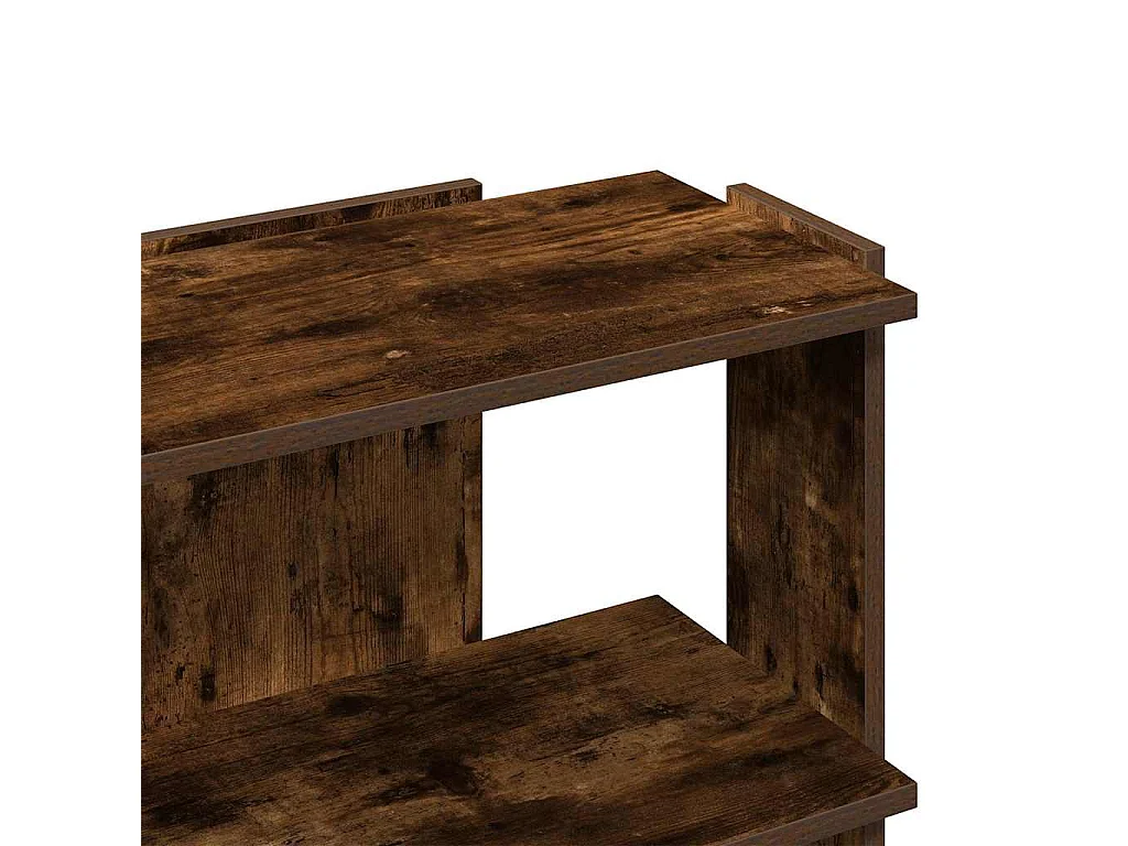 Bibliothèque 3 niveaux chêne fumé 60x30x60 cm bois d'ingénierie