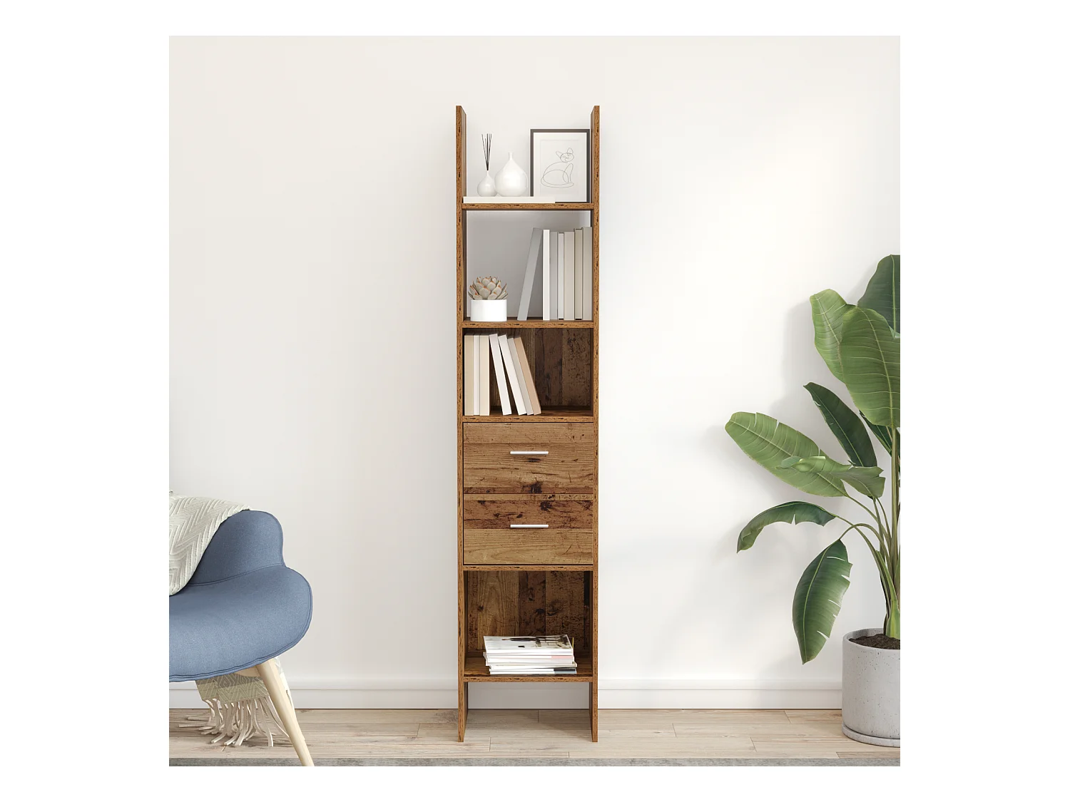 Bibliothèque Bois ancien 40 x 35 x 180 cm Bois d'ingénierie