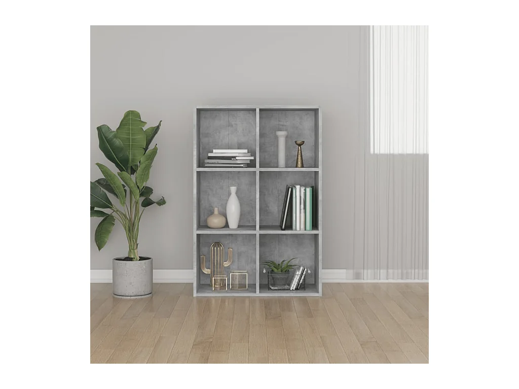 Bibliothèque/Buffet gris béton 66x30x98 cm bois d'ingénierie