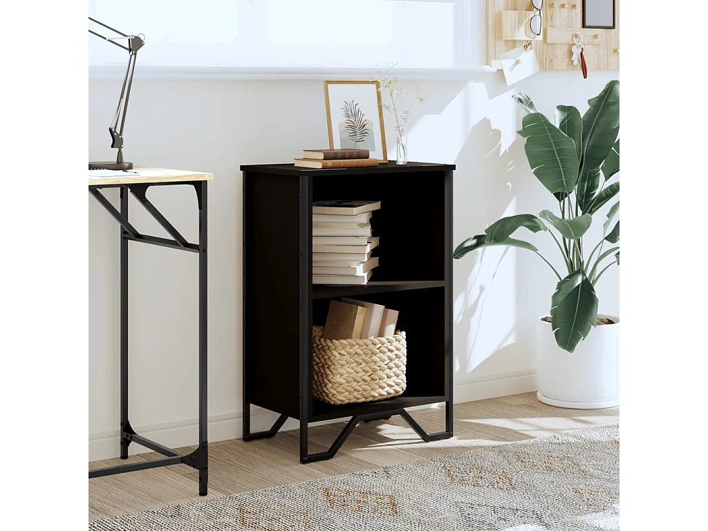 Libreria nera 50x31x74,5 cm in legno ingegnerizzato