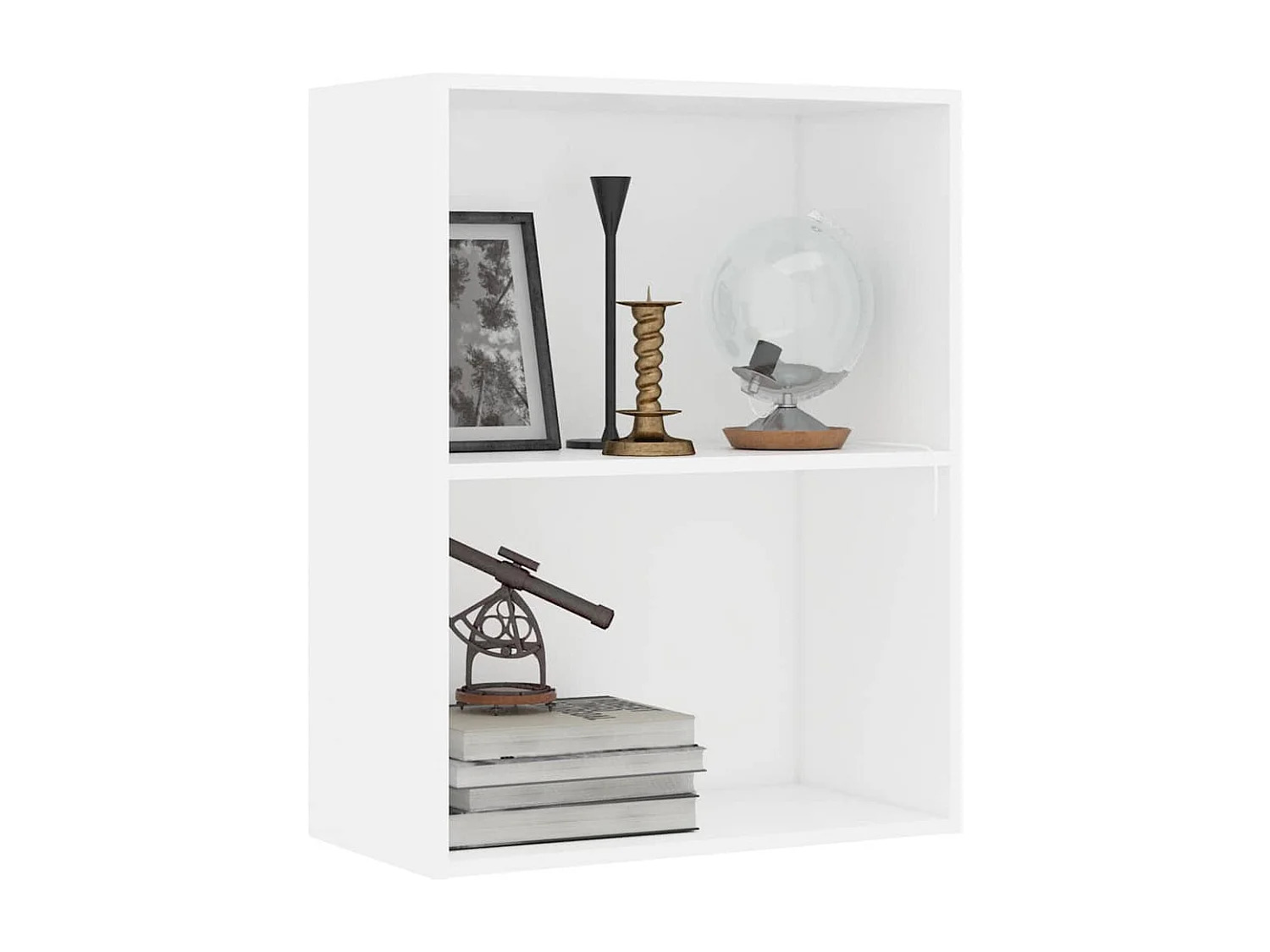 Bibliothèque blanc 60x30x76,5 cm bois d'ingénierie