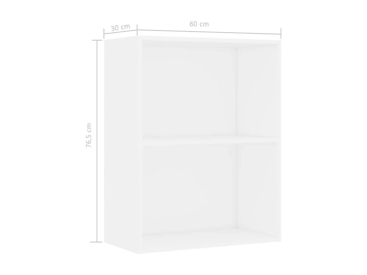 Bibliothèque blanc 60x30x76,5 cm bois d'ingénierie