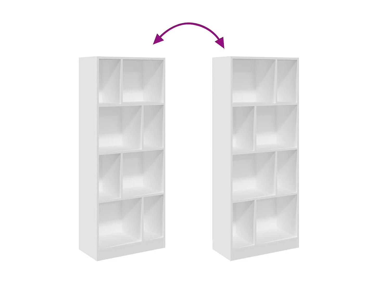 Weißes Bücherregal 57x28,5x141 cm Holzwerkstoff