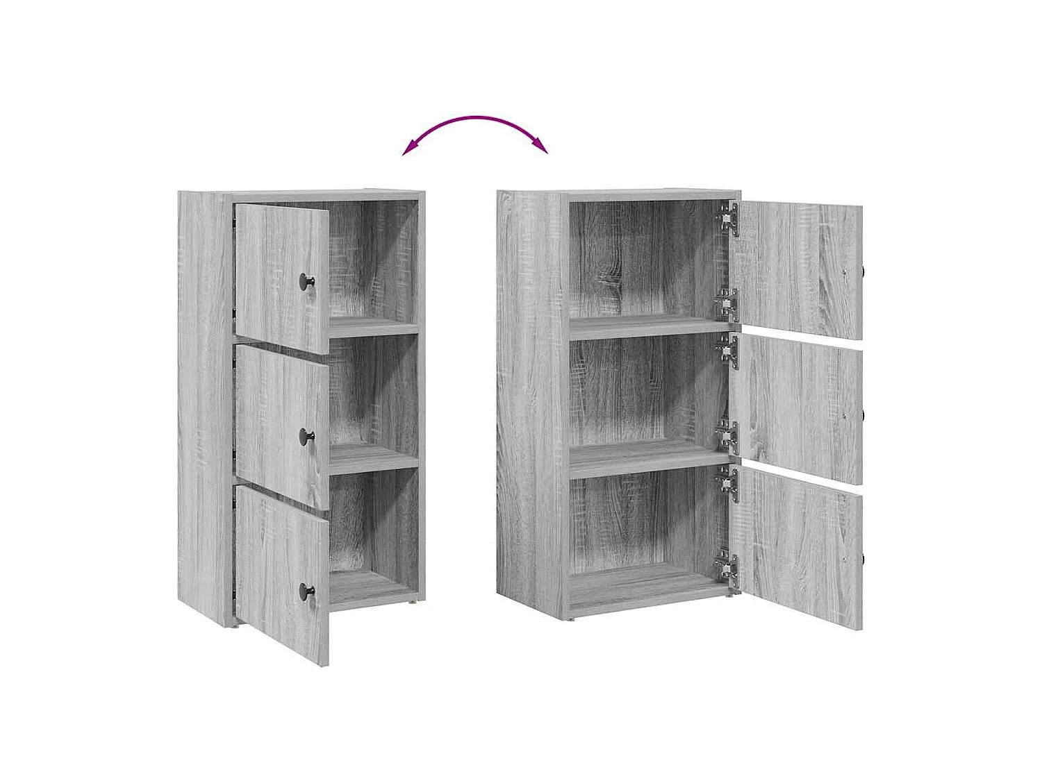 Bibliothèque sonoma gris 40x24x77 cm bois d'ingénierie