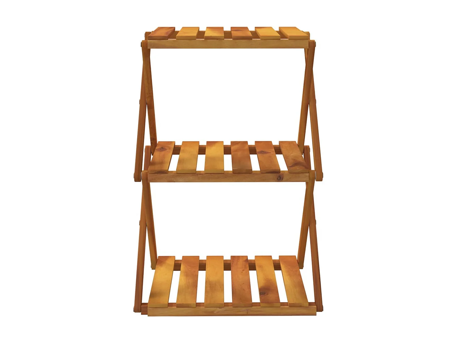 3-laags opvouwbare plank bruin 43x31x63 cm acaciahout