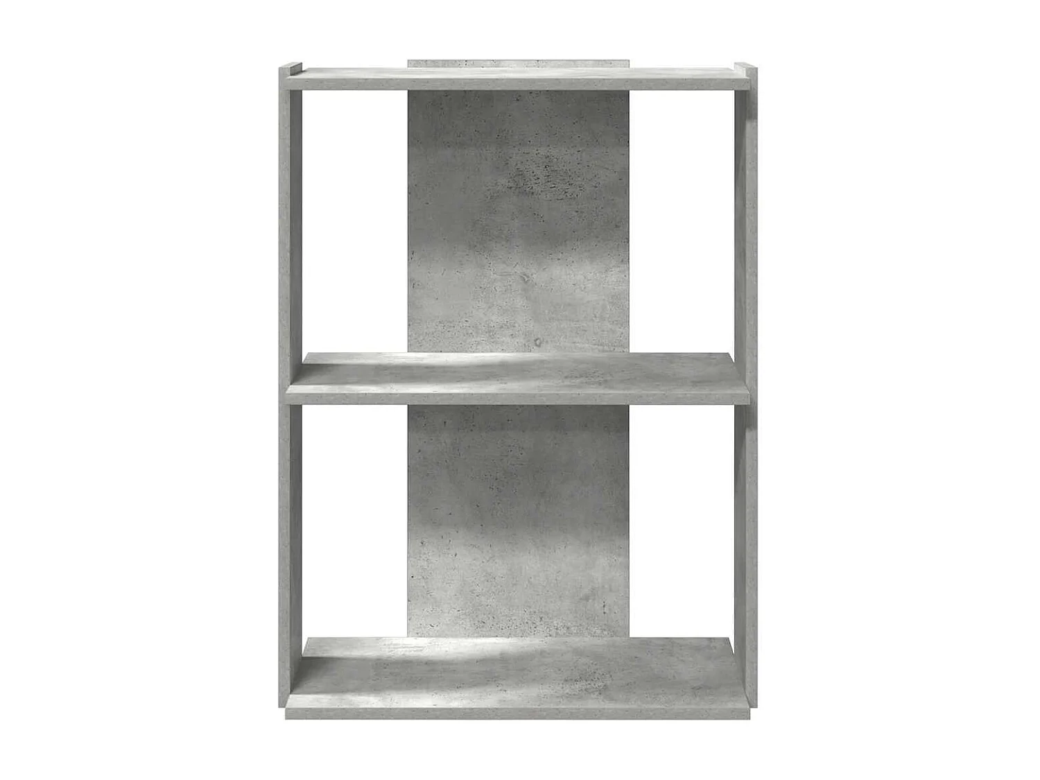 Bibliothèque à 3 niveaux gris béton 60x30x80 cm bois ingénierie